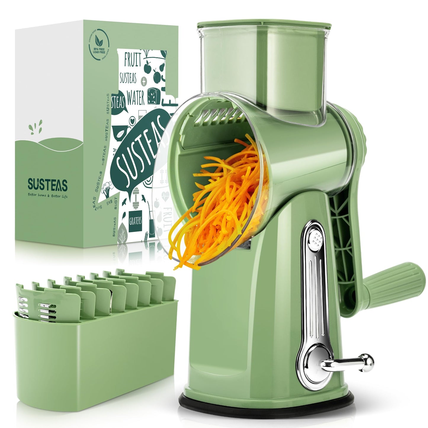 🌟 Rallador Rotativo 5 en 1 SUSTEAS – La forma más fácil de disfrutar la cocina