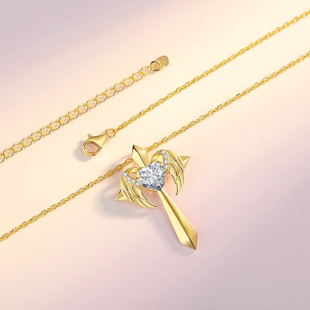 ⭐🪽SPIRIT ANGELL🪽⭐ Collar con cruz y alas de ángel