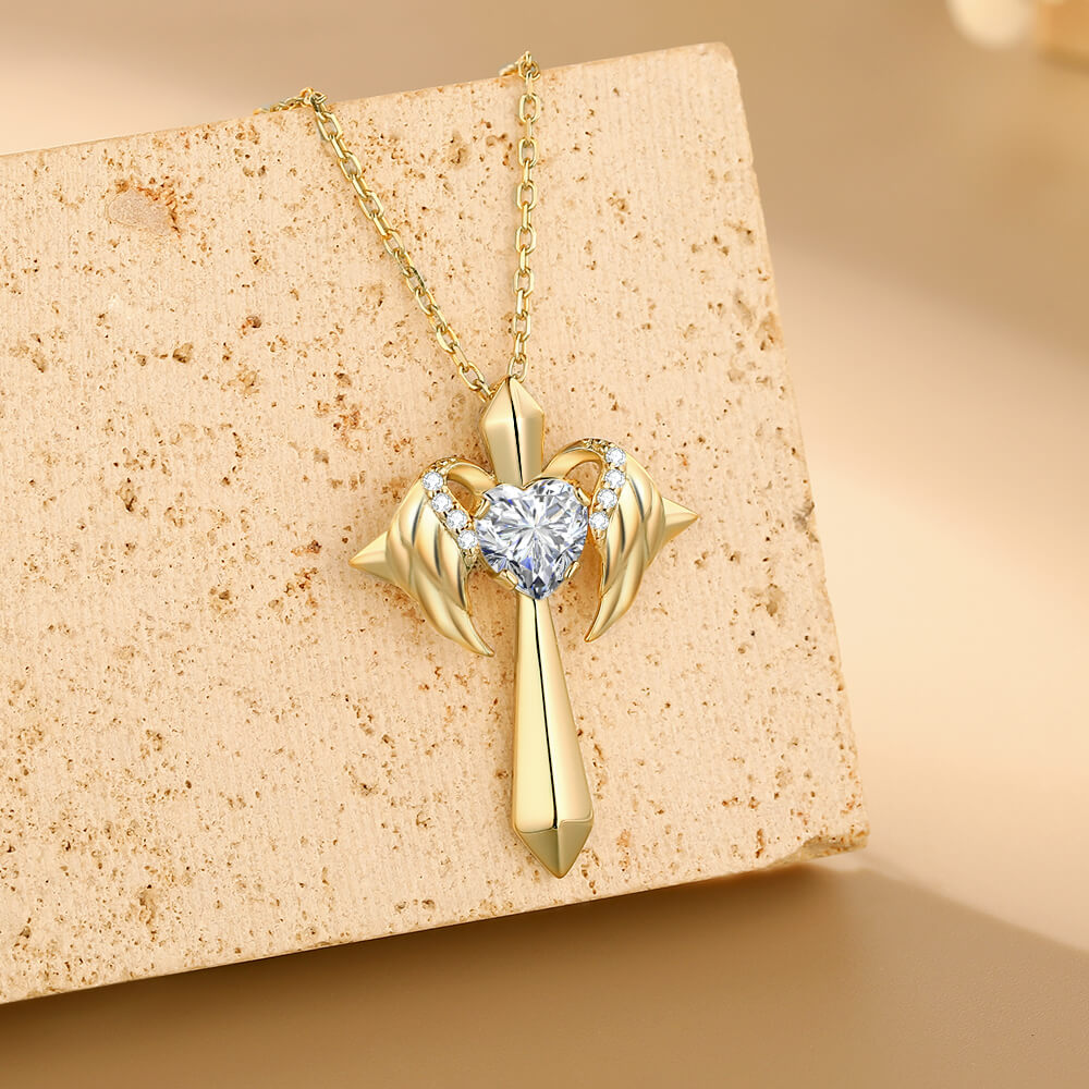 ⭐🪽SPIRIT ANGELL🪽⭐ Collar con cruz y alas de ángel