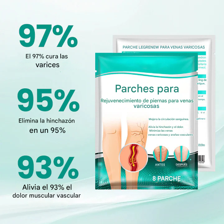 (Set x 8 tratamiento semanal) parche tópico para venas varices