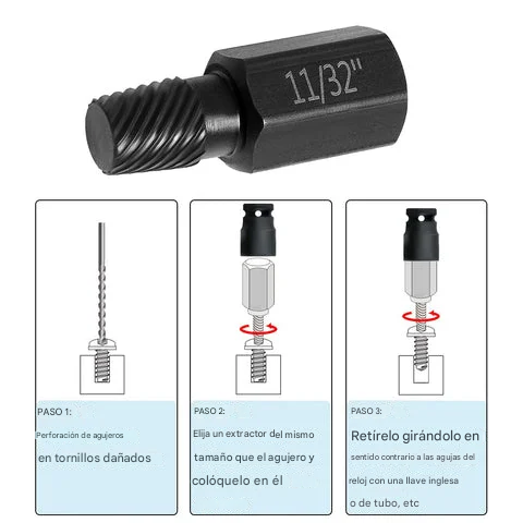 Herramienta para quitar tornillos de cabeza rota con hexágono interior