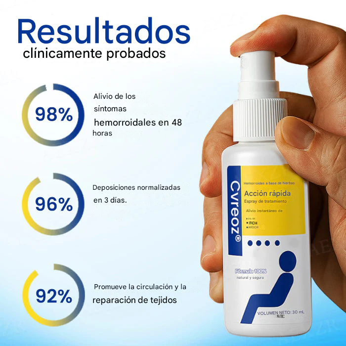 50 % de descuento en aerosol Cvreoz® Herbal para hemorroides de acción rápida