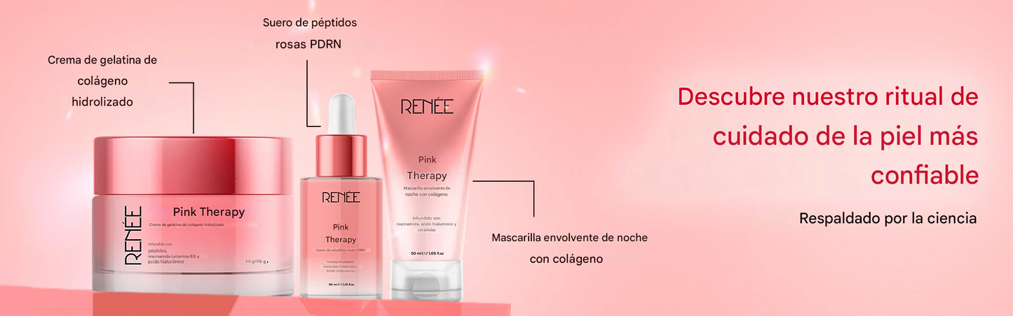Mascarilla facial antiedad envolvente de colágeno de noche RENEE Pink Therapy