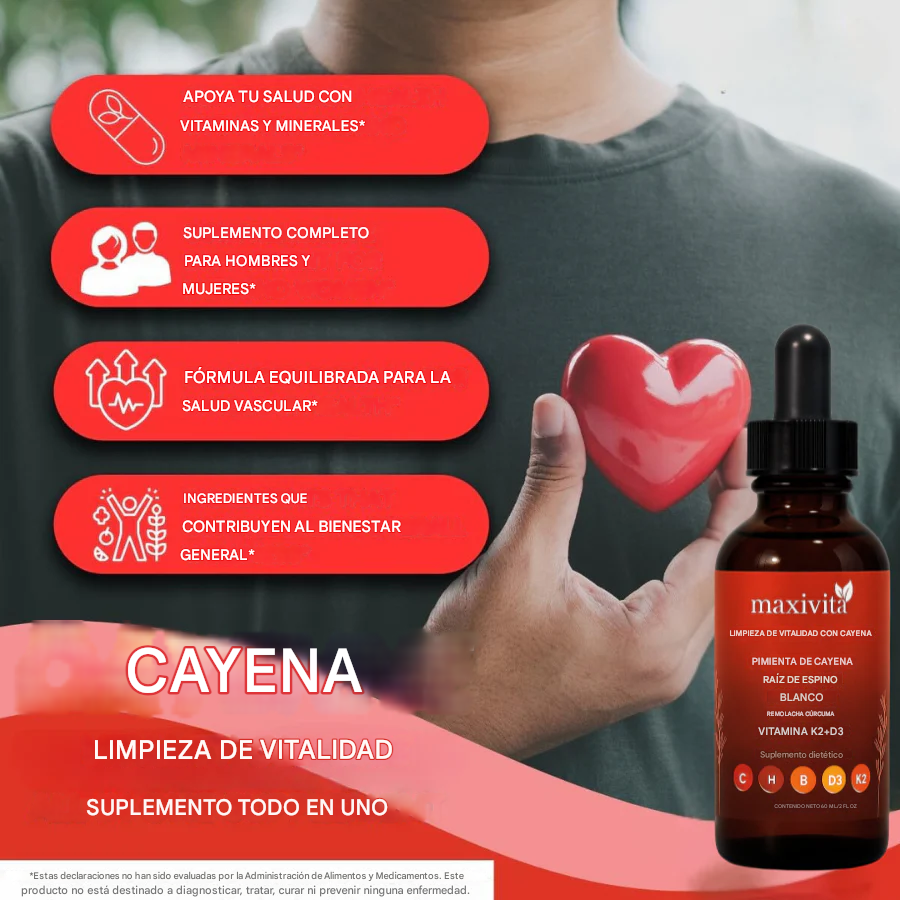 Paga 1 Lleva 2 Extracto líquido de pimienta de cayena Maxivita (No picante)