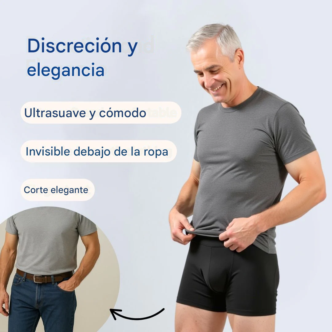 Calzoncillos bóxer ultraabsorbentes para incontinencia para hombre