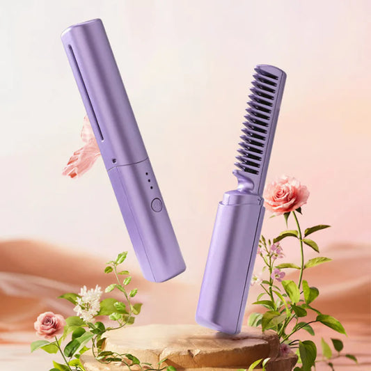 Peine alisador de cabello 5 en 1 InfiniteGlam (incluye estuche rígido y cargador)