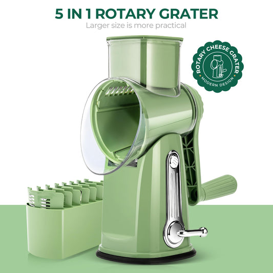 🌟 Rallador Rotativo 5 en 1 SUSTEAS – La forma más fácil de disfrutar la cocina