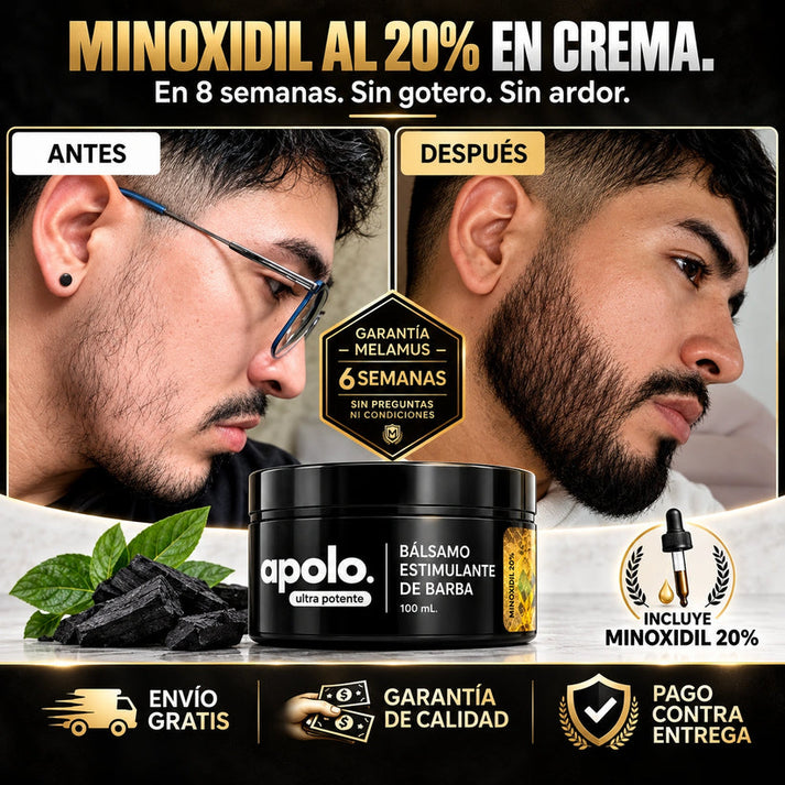 🧔🏻Bálsamo Estimulante De Barba Apolo + Activador : Barba más densa, fuerte y saludable🧴