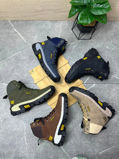 BOTAS CAT PREMIUM punta de acero y cuero microperforado