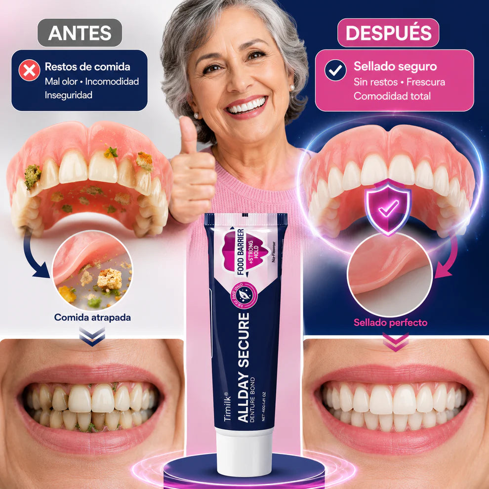 DentiLock™ ¡Crema Adhesiva para protesis dentales, No mas dentaduras sueltas ni adhesivos engorrosos!