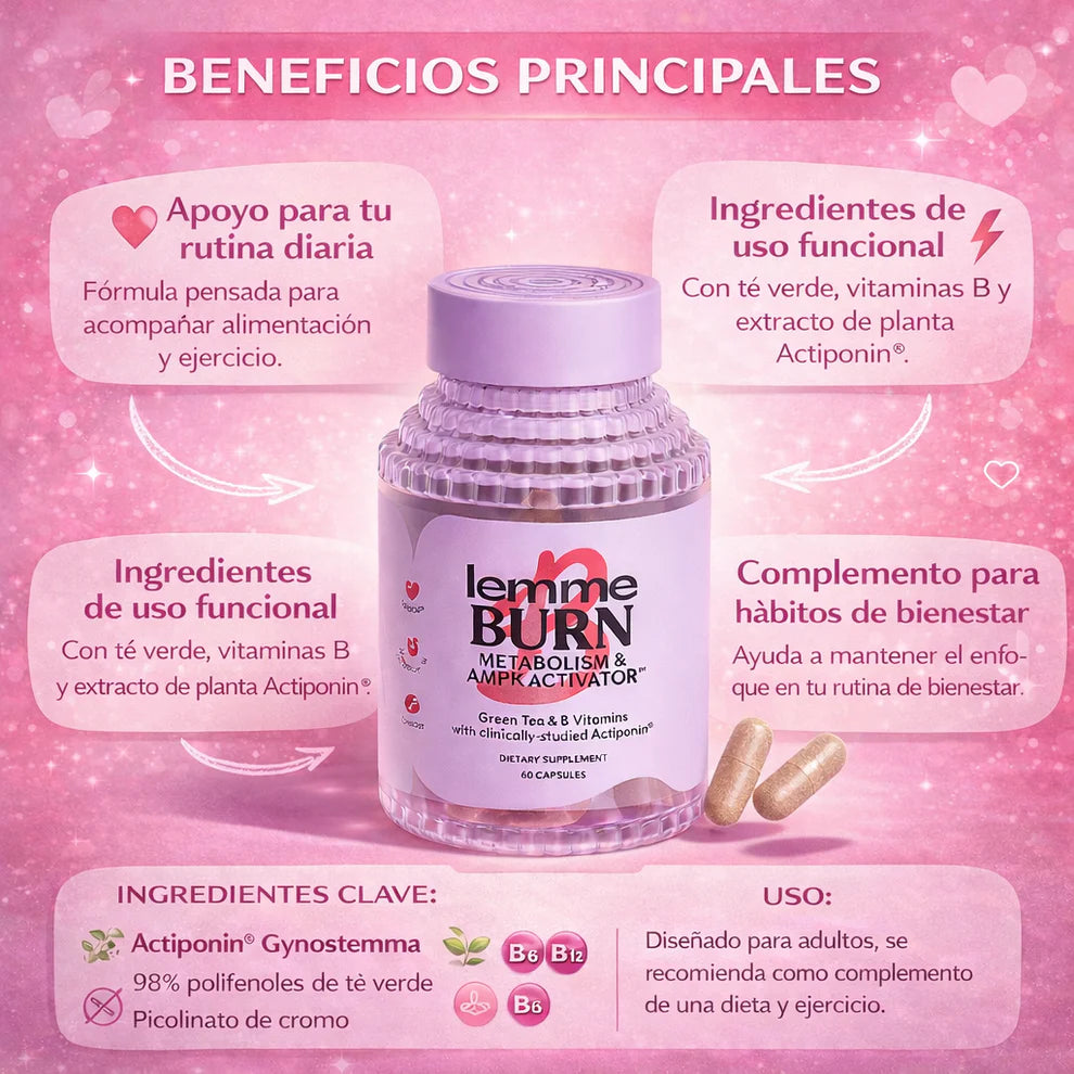 Lemme Burn™ Original ⭐ : 30 Capsulas De Apoyo metabólico natural + REGALO