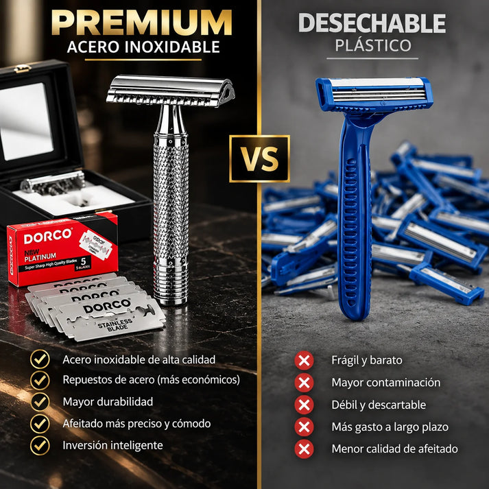 Maquina De Afeitar Premium Clásica + Repuestos DORCO GRATIS
