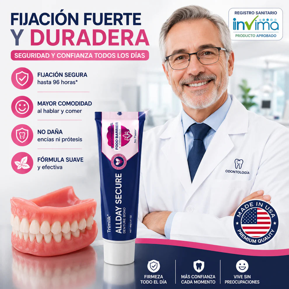 DentiLock™ ¡Crema Adhesiva para protesis dentales, No mas dentaduras sueltas ni adhesivos engorrosos!