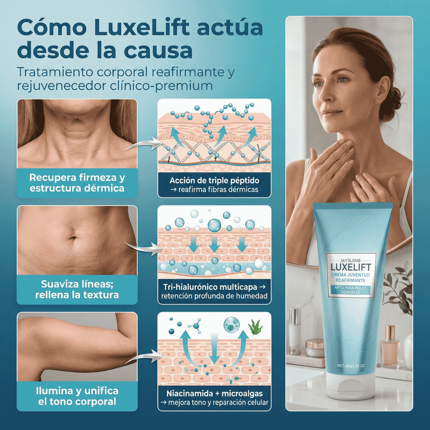 🔥PROMO 3X1 🔥LuxeLift - Reafirmante y rejuvenecedor de piel biancat