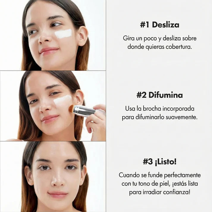 SoftGlow™ – Barra de Crema Blanca Multifunción Con Brocha Difuminadora