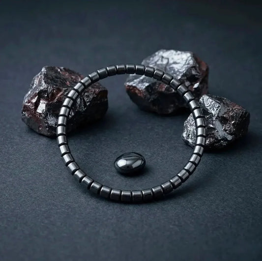 Pulsera Hematita Natural Pulida a Mano