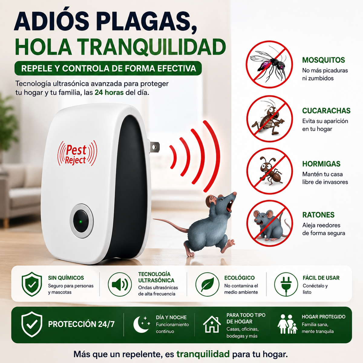Exterminador🚫🐭 De Plagas Microsonico