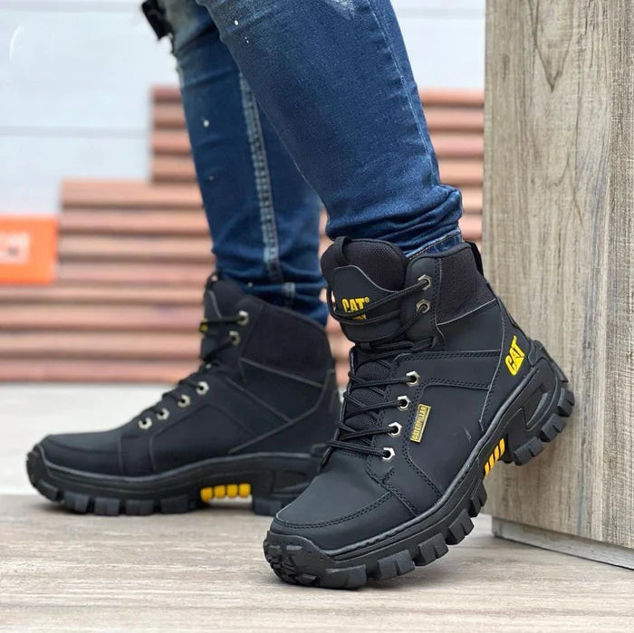 BOTAS CAT PREMIUM punta de acero y cuero microperforado