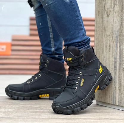 BOTAS CAT PREMIUM punta de acero y cuero microperforado