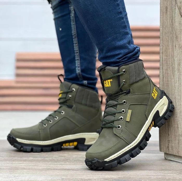 BOTAS CAT PREMIUM punta de acero y cuero microperforado