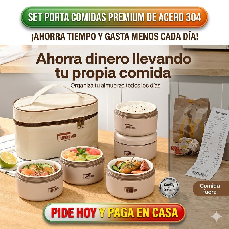 Lunch Box Importada Termicas, Microselladas para evitar derrames y incluye cubiertos (cuchara, tenedor y cuchillo)