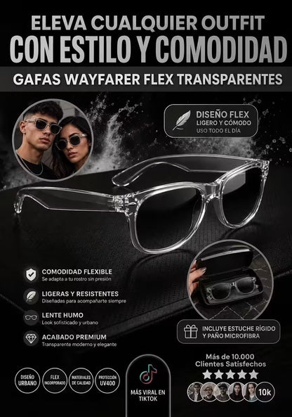 Gafas Wayfarer Crystal Smoke Flex