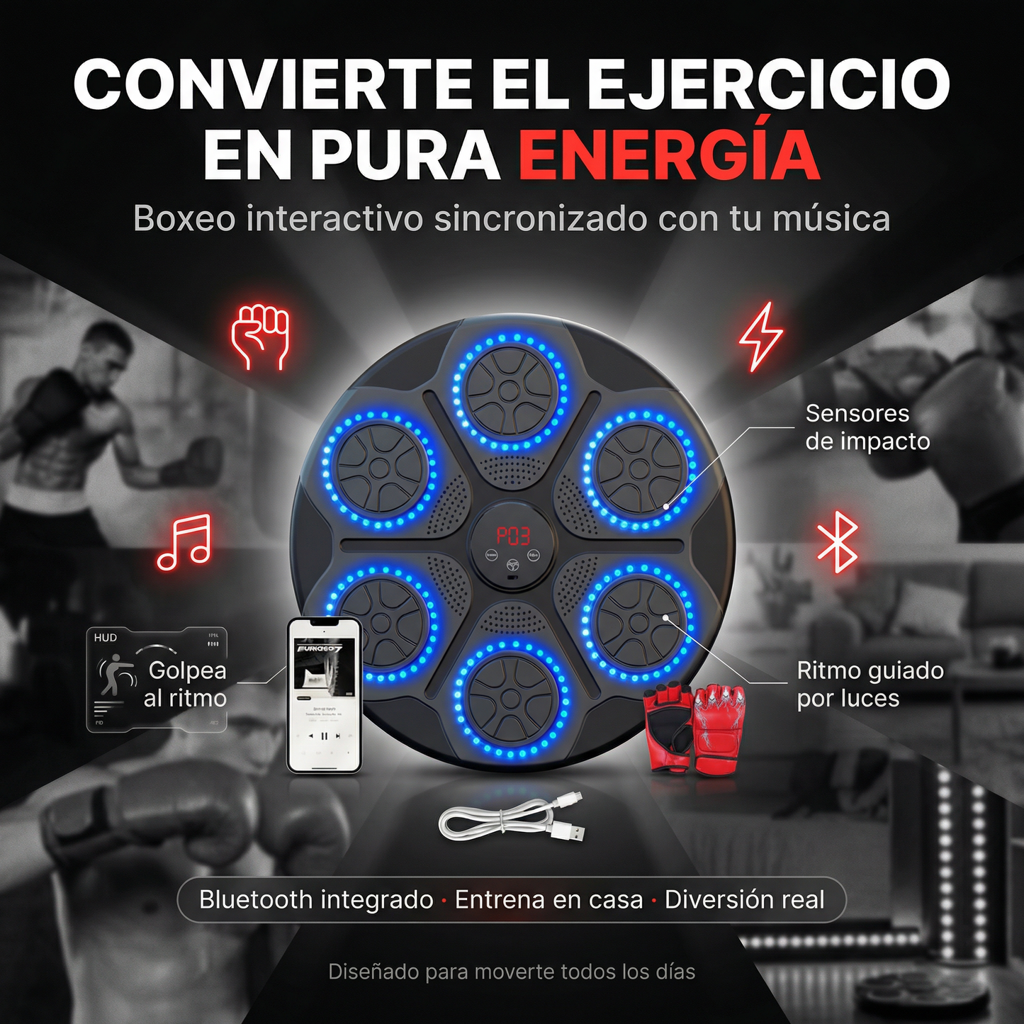 BeatBox Fitness💪🏼🔥 Incluye Guantes De Boxeo🥊