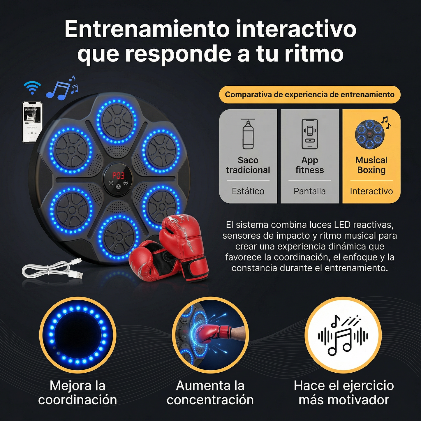 BeatBox Fitness💪🏼🔥 Incluye Guantes De Boxeo🥊