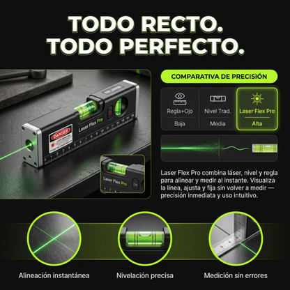Laser Flex Pro® nivel flexometro laser 4 en 1 2X1