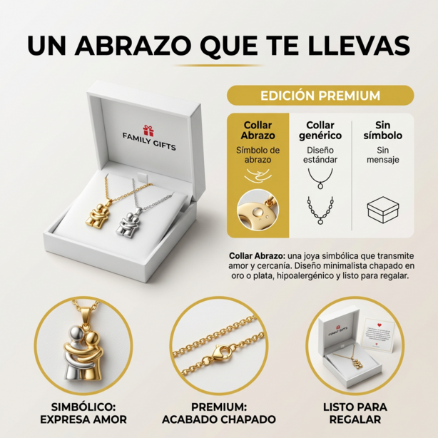 Collar con colgante + Tarjeta de mensaje y caja de regalo GRATIS💍✨
