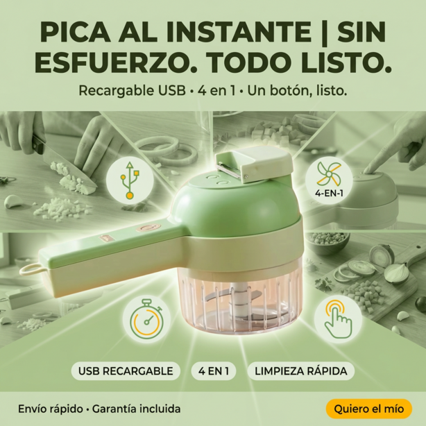 Picador De Verduras 4 En 1 - Tu Nuevo Aliado En La Cocina