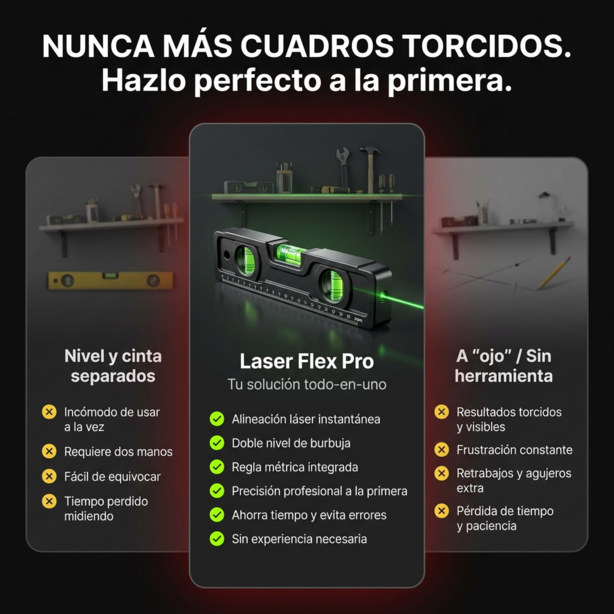 Laser Flex Pro® nivel flexometro laser 4 en 1 2X1