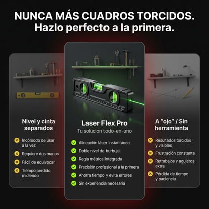 Laser Flex Pro® nivel flexometro laser 4 en 1 2X1