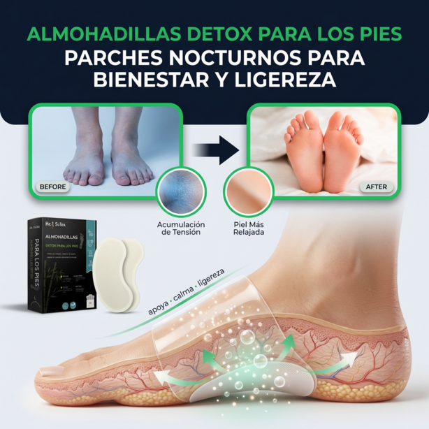 Almohadas Detox Para Pies Tratamiento Mensual (30 unds)