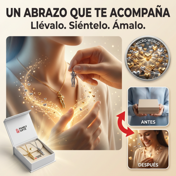 Collar con colgante + Tarjeta de mensaje y caja de regalo GRATIS💍✨