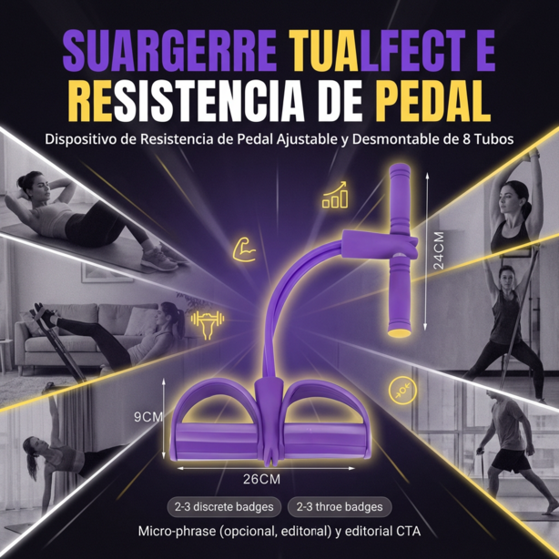 Último dispositivo de resistencia de pedal de 8 tubos de 2026: dispositivo de resistencia de pedal desmontable y ajustable