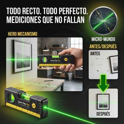 Laser Flex Pro® nivel flexometro laser 4 en 1 2X1