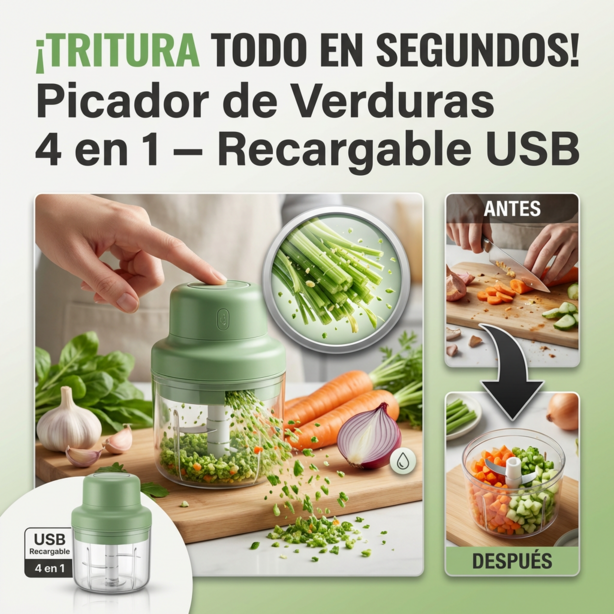 Picador De Verduras 4 En 1 - Tu Nuevo Aliado En La Cocina