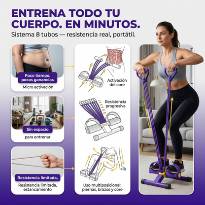 Último dispositivo de resistencia de pedal de 8 tubos de 2026: dispositivo de resistencia de pedal desmontable y ajustable