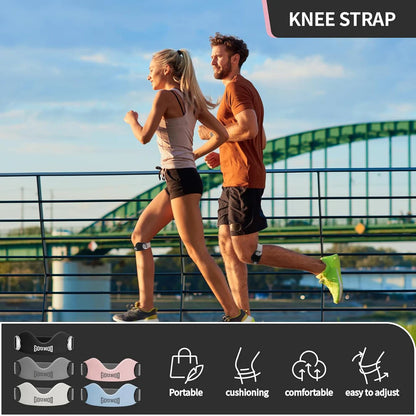 Correa de soporte rotuliano para el dolor de rodilla y la tendinitis (incluye 2 correas)