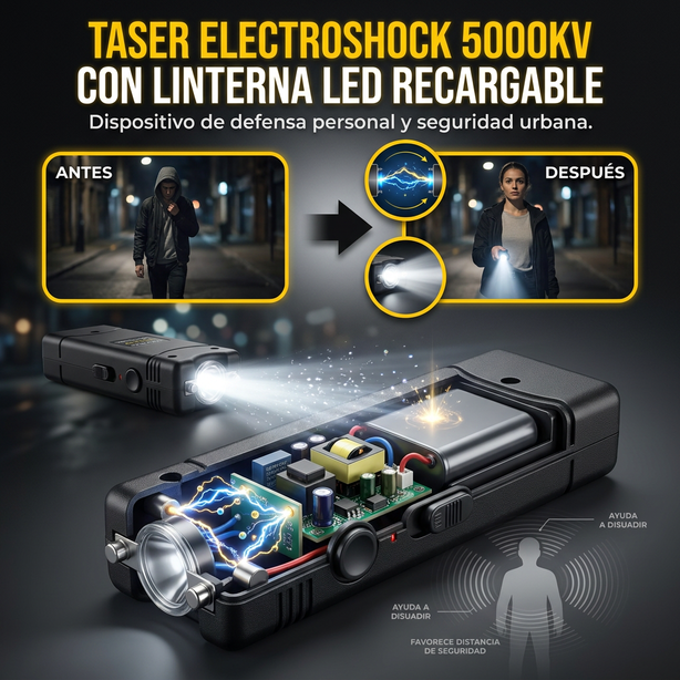 Taser Electroshock Con Linterna