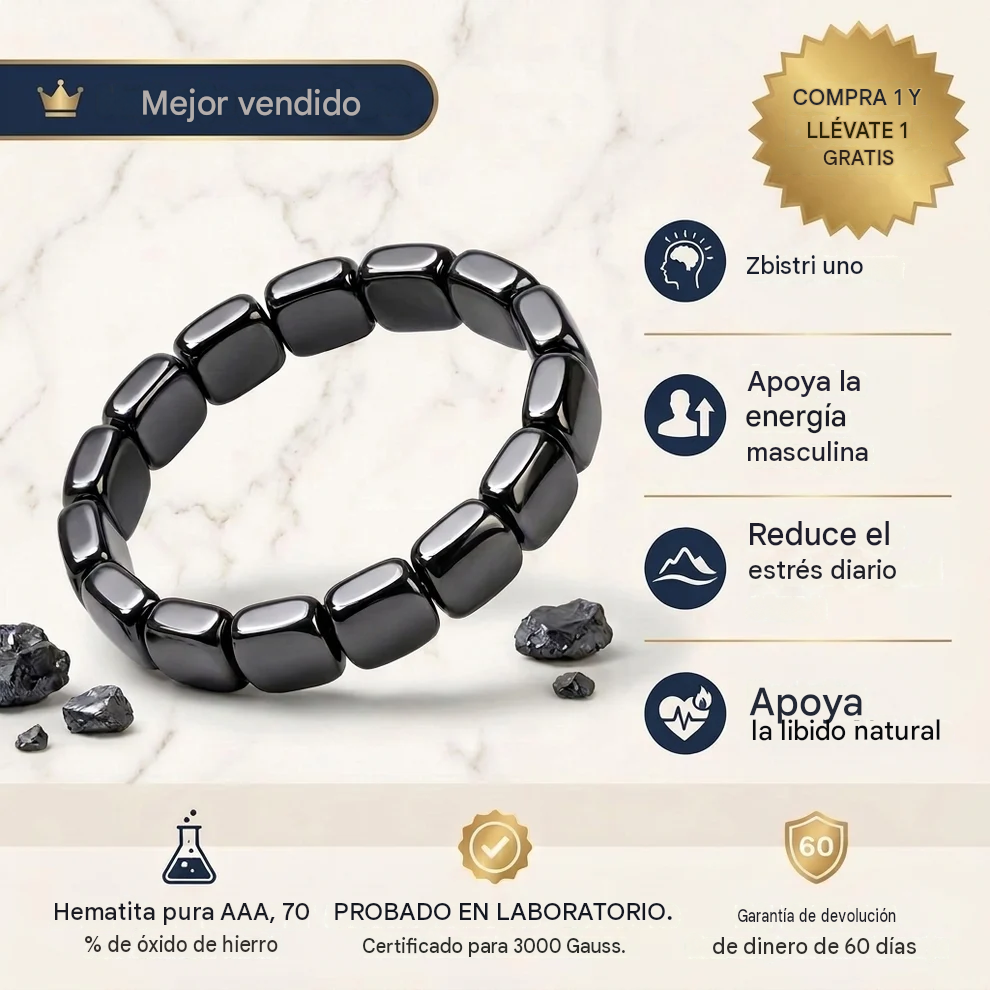 Paga 1 Lleva 2 Pulsera magnética de hematita