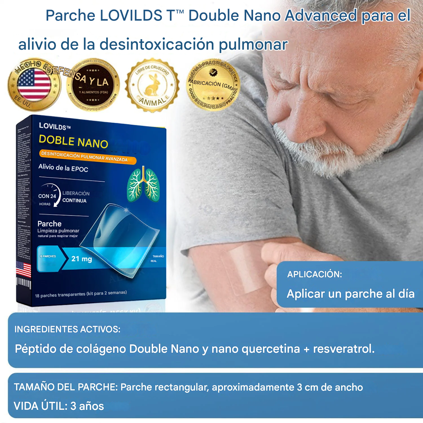 Parche LOVILDS™ DoubleNano para el alivio de la EPOC aprobado por la FDA