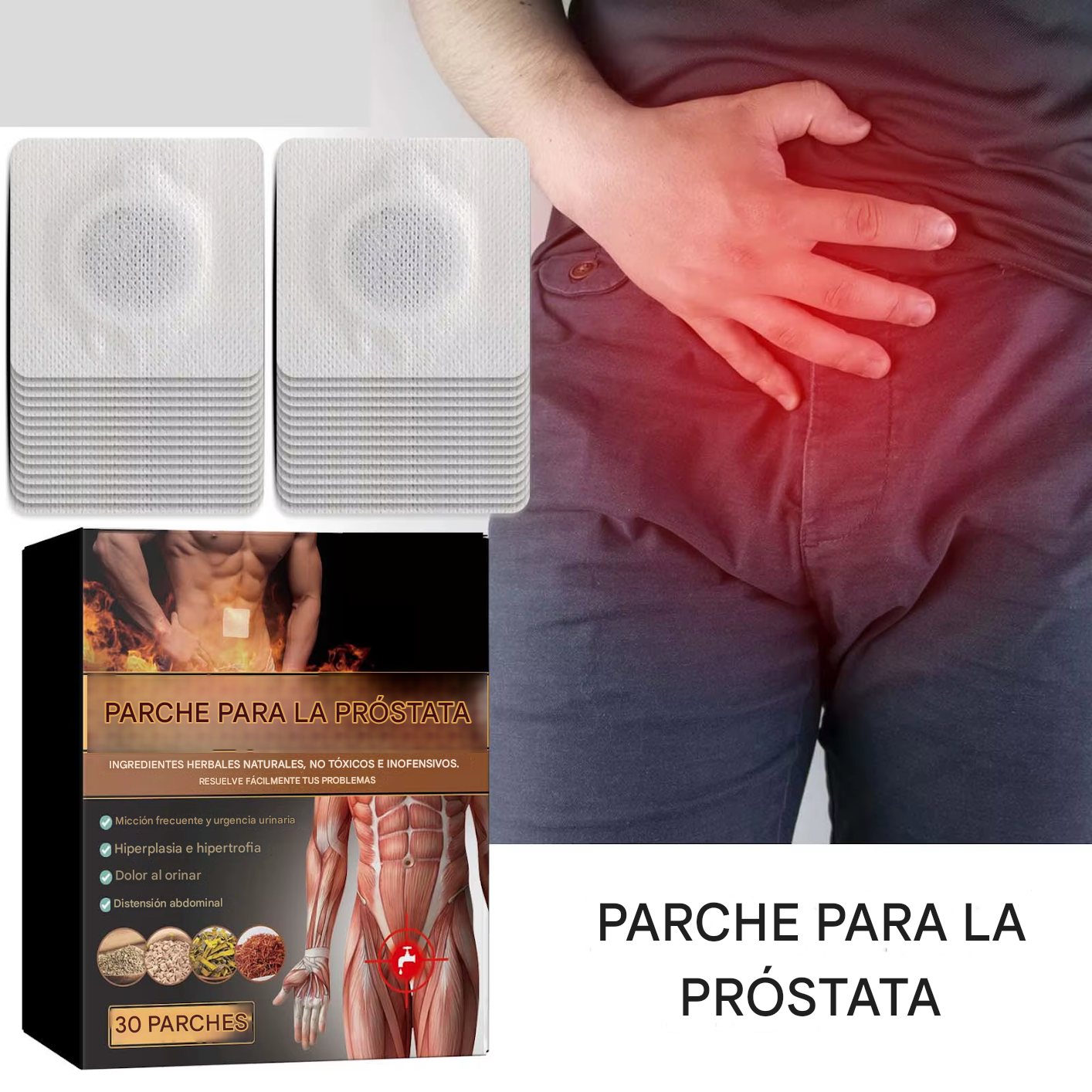 parche prostatico (10UNDS) Adiós al sufrimiento de la próstata... ¡alivio que dura todo el Dia!