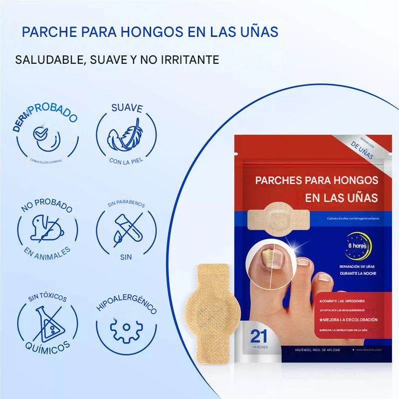 Parches para la renovación de uñas durante la noche