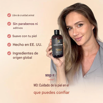 2x1 Aceite corporal reafirmante totalmente natural para masajes con colágeno y células madre.500ml