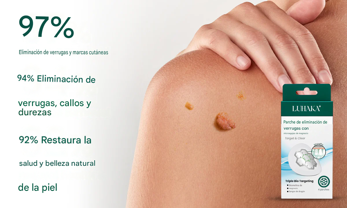 Parche de magnesio reutilizable Luhaka® para eliminar verrugas