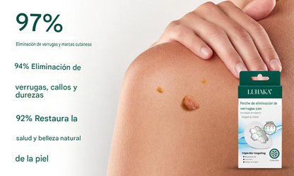 Parche de magnesio reutilizable Luhaka® para eliminar verrugas