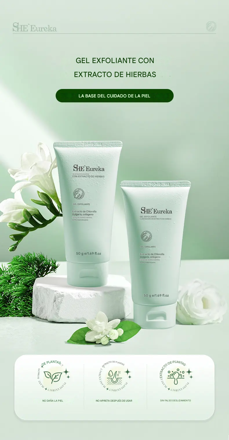 Paga 1 Lleva 2 Gel Exfoliante Con Extracto De Hierbas She'Eureka