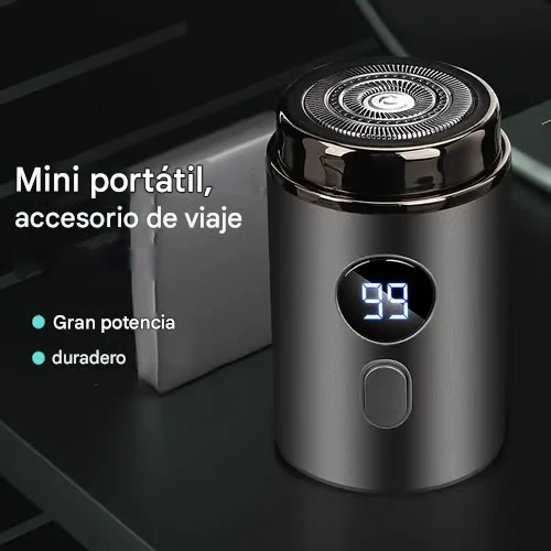 Potente mini afeitadora eléctrica bateria 24 horas de duracion, cuchillas en acero inoxidable